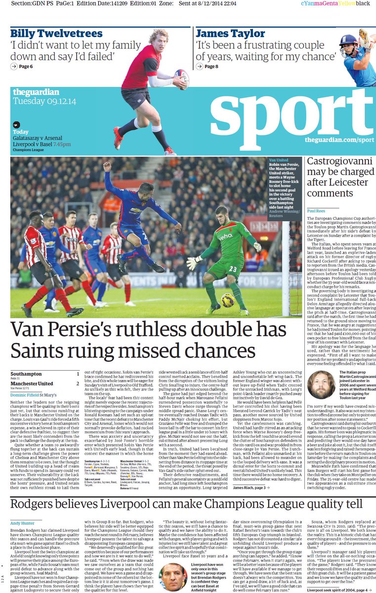 Portada de The Guardian del 9 de Diciembre