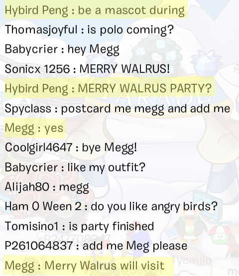 Megg Confirms Merry Walrus To Be Mascot at the 2014 Merry Walrus Party