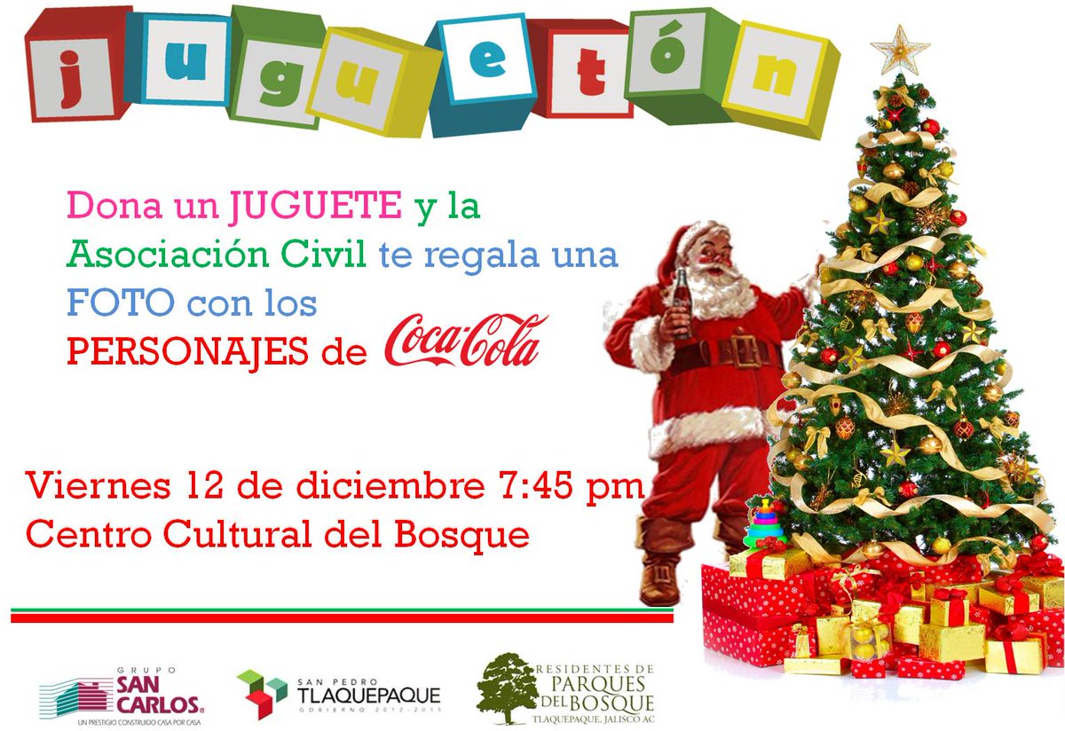 Res_Parques's tweet image. Santa Claus en Parques del Bosque viernes 12 de dic.7:30 pm, dona un juguete, nosotros les regalamos una foto.