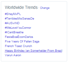  "Happy Birthday Ian Somerhalder From Brazil" is trending for 24 hours!!! I hope you see it 