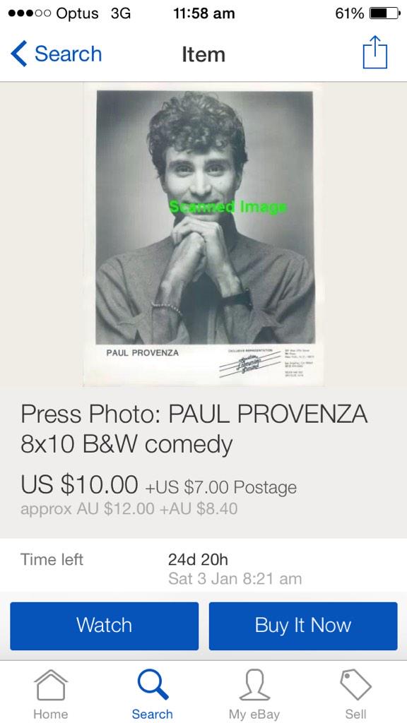 blaise_white's tweet photo. You can be the proud owner of this very vintage press photo of @PaulProvenza for the low low price of $17 #bargin http://t.co/cW9K5lNVkm
