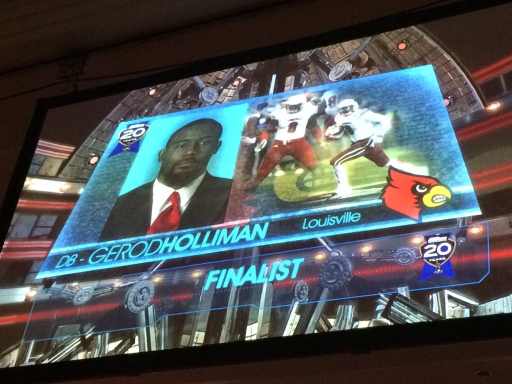 CTouchdownClub's tweet photo. Fourth Finalist: @UofLFootball Gerod Holliman #GoCards @GerodHolliman http://t.co/iFNf24366M