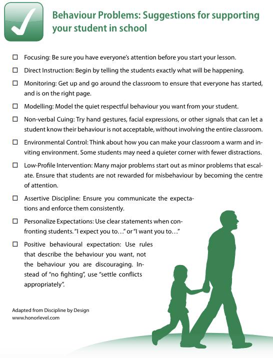 ONTSpecialNeeds's tweet photo. Behaviour Problems: Suggestions for supporting your student in school #Ontario https://t.co/Wo41rHNgps