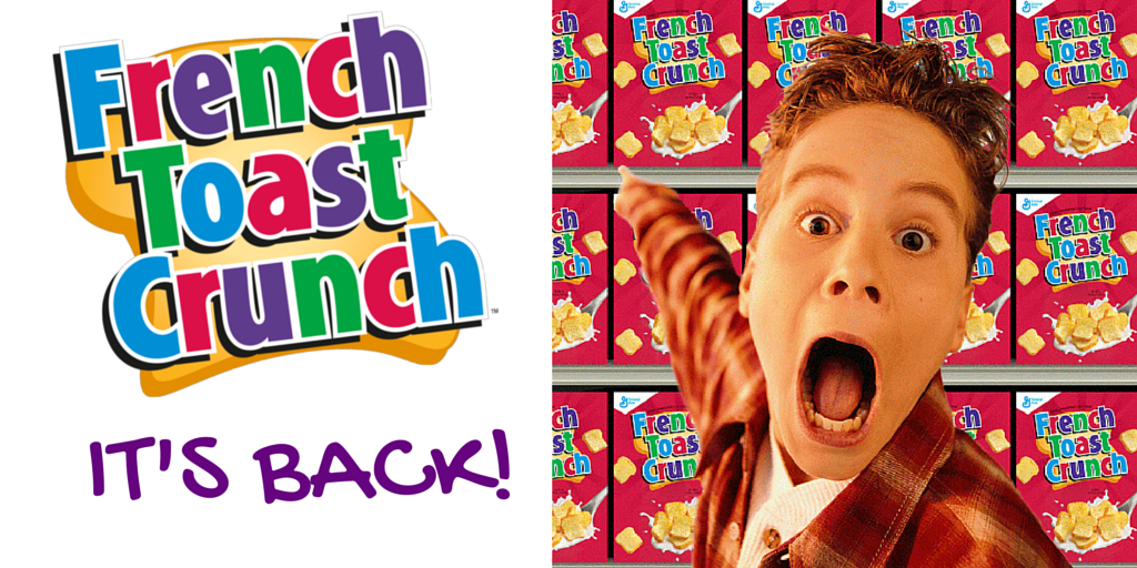 GeneralMills's tweet photo. Our favorite reactions to the #FrenchToastCrunchIsBack news! Check it out: http://t.co/35lCfrKVeM http://t.co/vnlBqWFakg