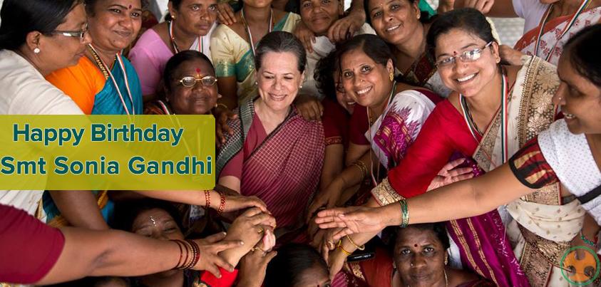 Wishing Smt.Sonia Gandhi a very Happy Birthday. 