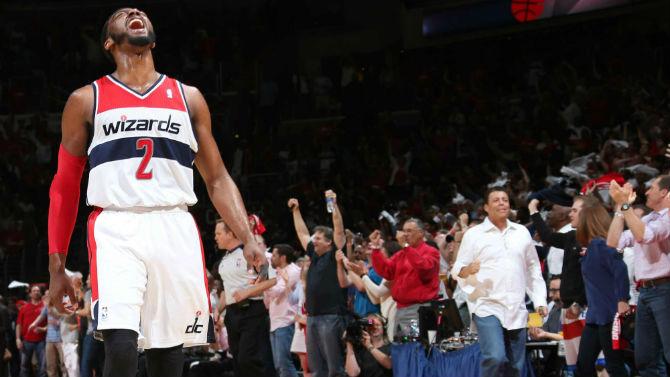 WashWizards's tweet photo. Who's city is this?  

Career-high 17 assists for Mr. @JohnWall in 2OT win!

#WallStar #dcRising #WizCeltics http://t.co/ogjstn54dN