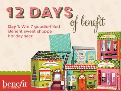 BenefitBeauty's tweet photo. LAST CHANCE! RT &amp; follow @BenefitBeauty to WIN 7 of our Benefit holiday sets! #12daysofbenefit http://t.co/lYeaRfVMP3 http://t.co/vZ4HMqoYfF
