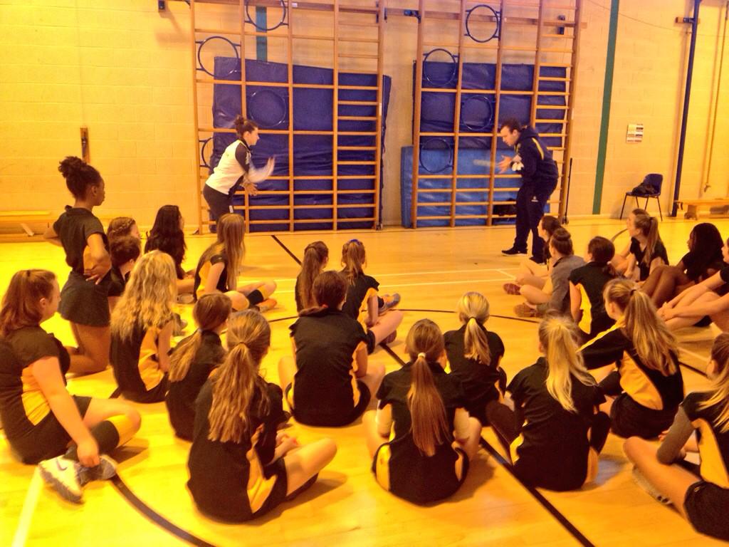 ArdenDance's tweet photo. England cricketer Tammy Beaumont inspiring key stage 3 girls @ArdenAcademy http://t.co/m7IiFRVmRD