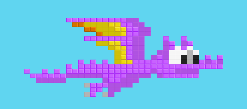 growmeh's tweet photo. Rate my newest pixel art! Its a combination of Fire and Ice dragon! http://t.co/NLRNCtSBQ9