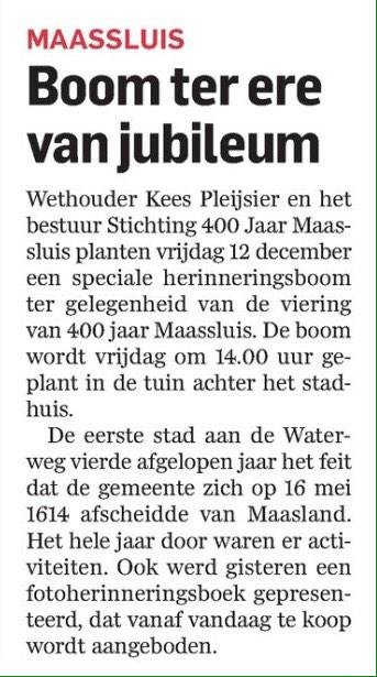 chbeetjedigi's tweet photo. Boom ter herinnering aan geweldig jubileumjaar...

(AD 09-12-14)  @ervaar400jaar http://t.co/HjPXtfKILG