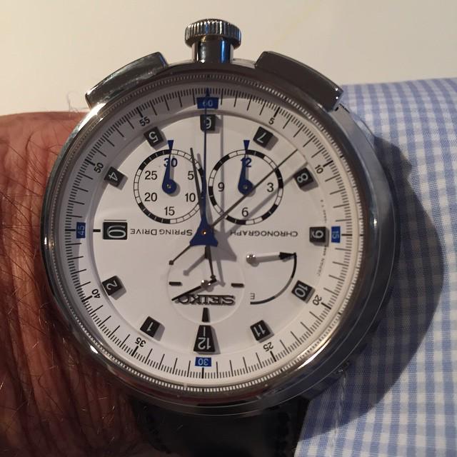 baniwatch's tweet photo. Tonight it's the turn of the Izul twin, Mr. White dial in chrono orientation! #seiko #izul #watch #wrist #watchge... http://t.co/mGa7mvQDv0