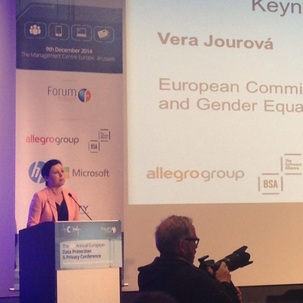 ForumEurope's tweet image. We're under way at #data2014 with @VeraJourova introduced by @AdamsonPaul