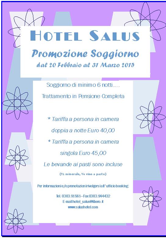 HotelSalus's tweet photo. Promozione valida a #marzo 2015 #saliceterme #termedisalice #pavia #oltrepo http://t.co/ybAW12Z0zv