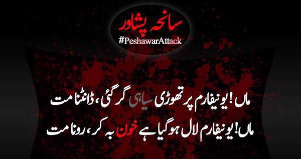 KazmiWajahat's tweet photo. The most touching and moving lines on #PeshawarAttack 😪 http://t.co/BVaUJSnUV6