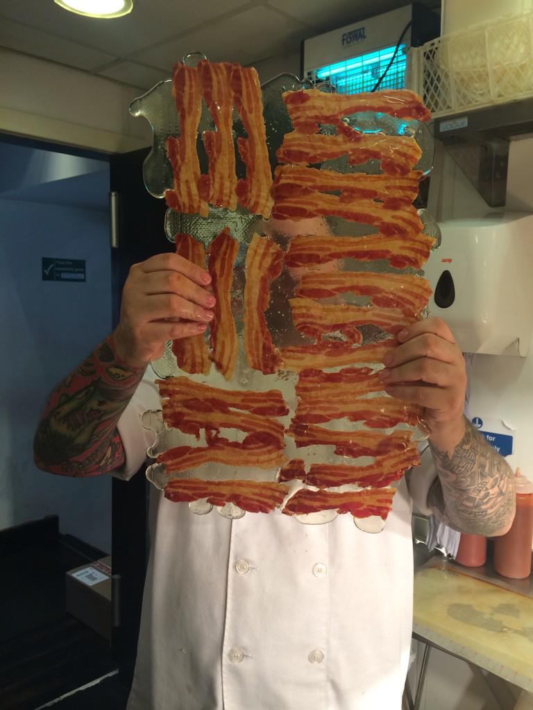 BaconChronicle's tweet photo. I am drooling right now! @mcrstreetfood knows how to do Candied #Bacon right! http://t.co/PFKmGf1B2Y