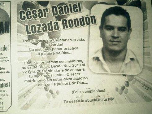 Cocoseco's tweet photo. Hermosa dedicatoria. http://t.co/UaFJYqlQrU
