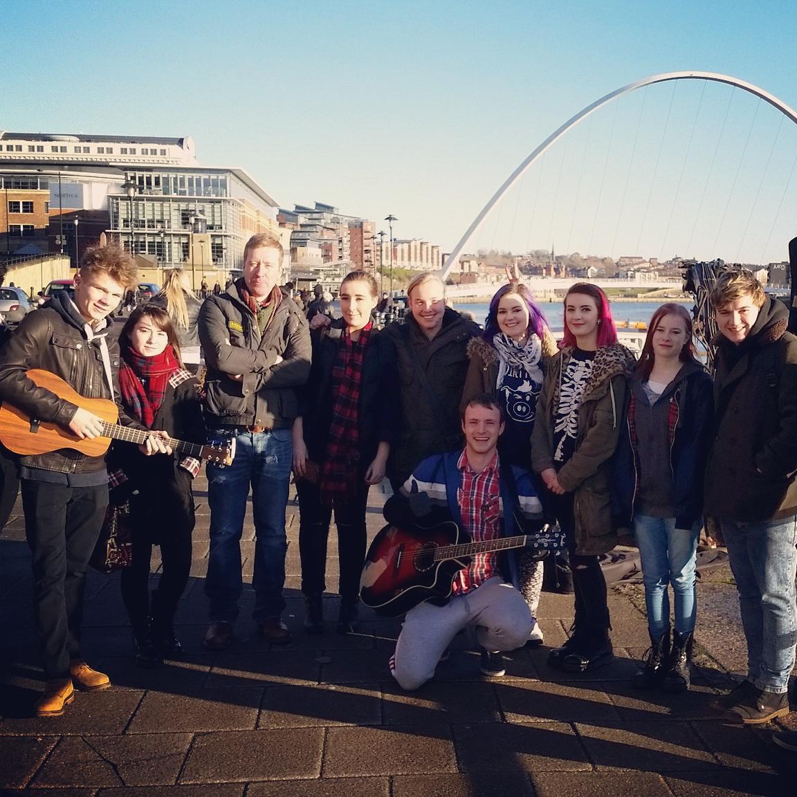 NCLCollege's tweet photo. Our Music students took part in the UK’s largest volunteer-led event, Crisis at Christmas Newcastle @crisis_ne http://t.co/JhYksRlwzW