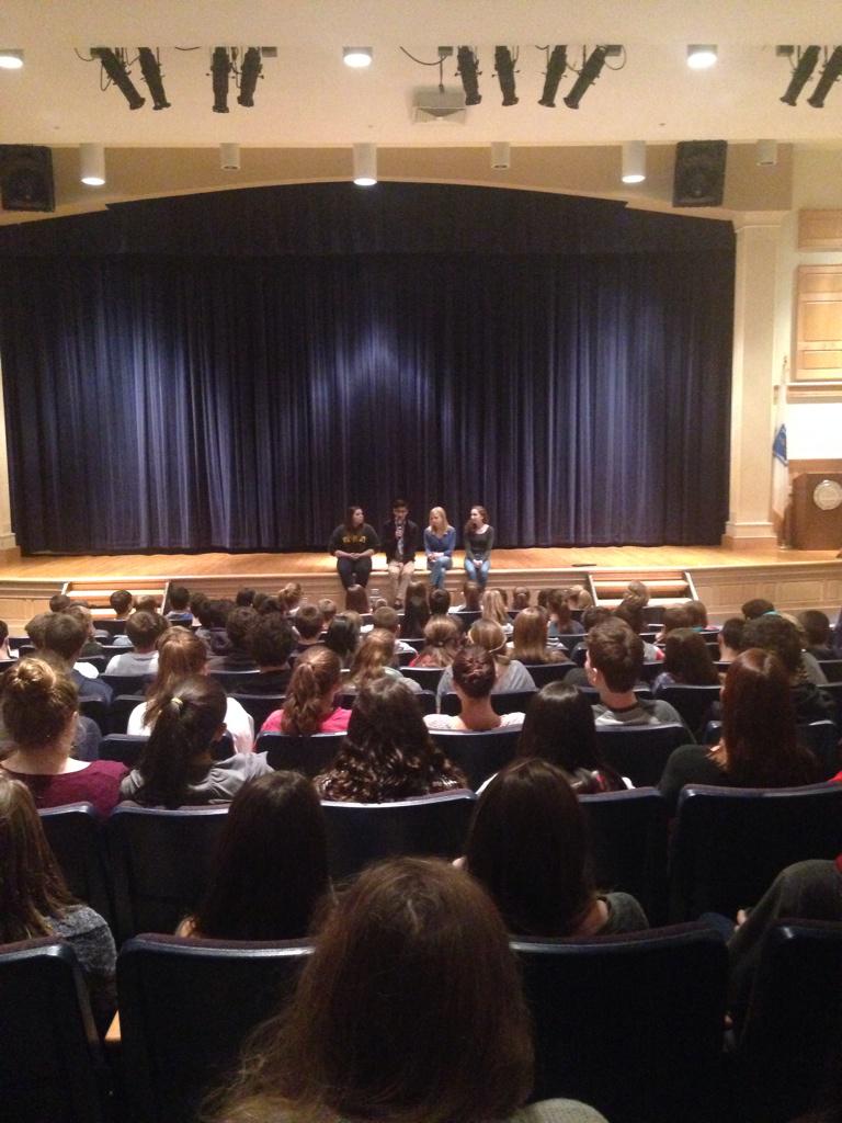 Tremblay818's tweet photo. Listening to high school students talk to middle school students about acceptance of all! #LPS2014 #acceptance http://t.co/9PzlEeSGUs