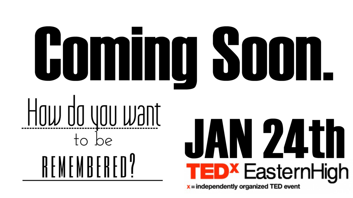 EasternHSMedia's tweet photo. Save the date-Jan24 - EasternHS-TEDx Event- activism, sustainability &amp; you.  @easternhs15 #jcps @easternhsb #ecares http://t.co/WD8J8Sz6ok