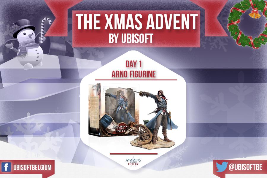 ubisoftbe's tweet photo. Time for our first #UbiAdvent prize! RETWEET to get a chance to win an #ACUnity Arno figurine! #UbiAdventDay1 http://t.co/EZ2VjhyN4V