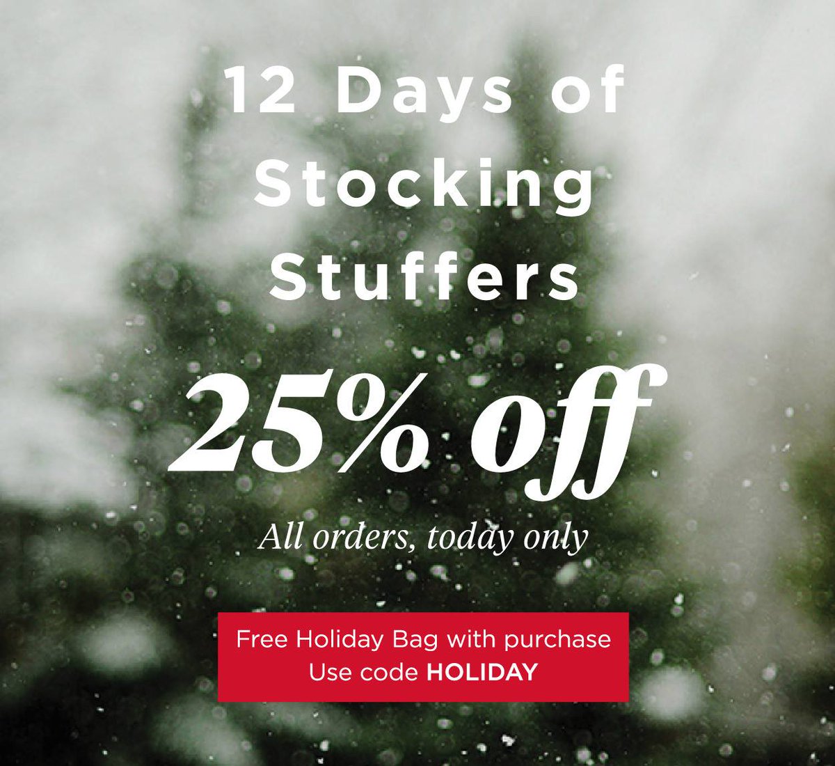 FreshEssentials's tweet image. 12th Day of #StockingStuffersSale: 25% OFF YOUR ENTIRE PURCHASE - Promo code: HOLIDAY. bit.ly/1sArVIu