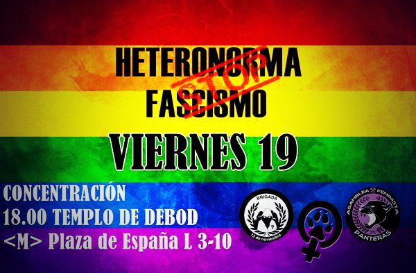 JRValdemoro's tweet photo. ¡ STOP HETERONORMA !
¡ STOP FASCISMO !
VIERNES 19 A LAS 18:00 TEMPLO DEBOD 
¡ PORQUE TODXS SOMOS IGUALES ! http://t.co/TPcY7zhUtl