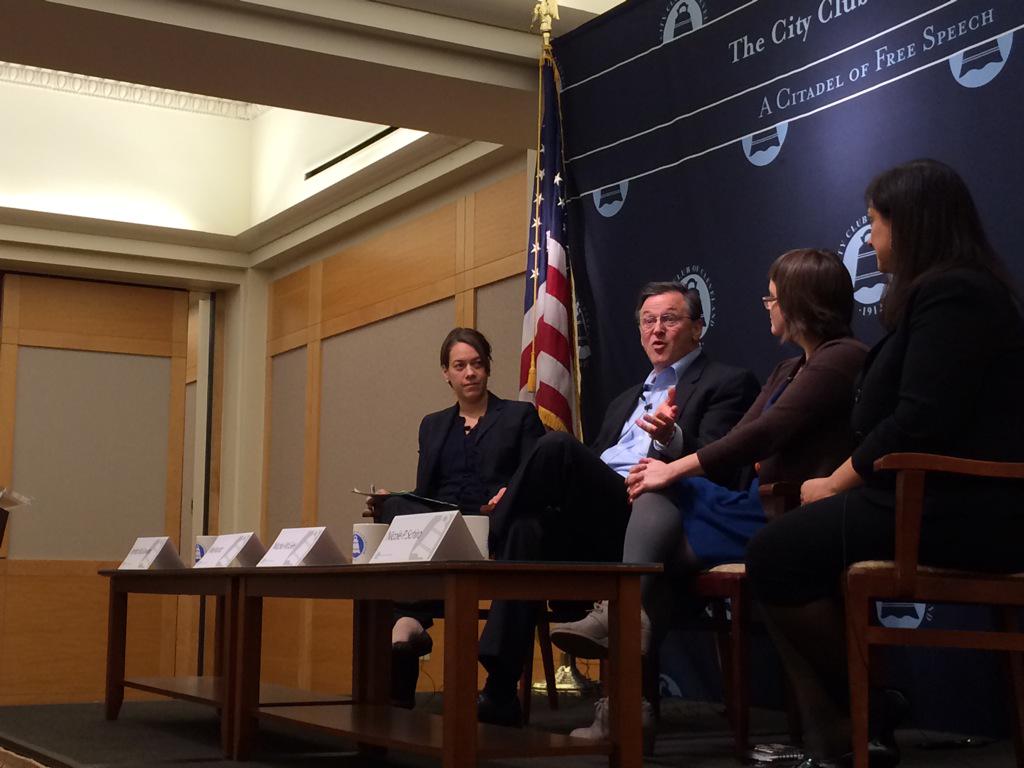 SAJansky's tweet image. &quot;It takes someone to make something happen&quot; - Mel Kurtz of @quasar_eg discussing #sustainability. #CityClub