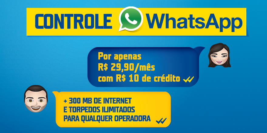 TIM BRASIL on X: Controle Whatsapp da #TIM: Whatsapp ilimitado + 300MB de  internet p/ usar como quiser. Conheça    / X