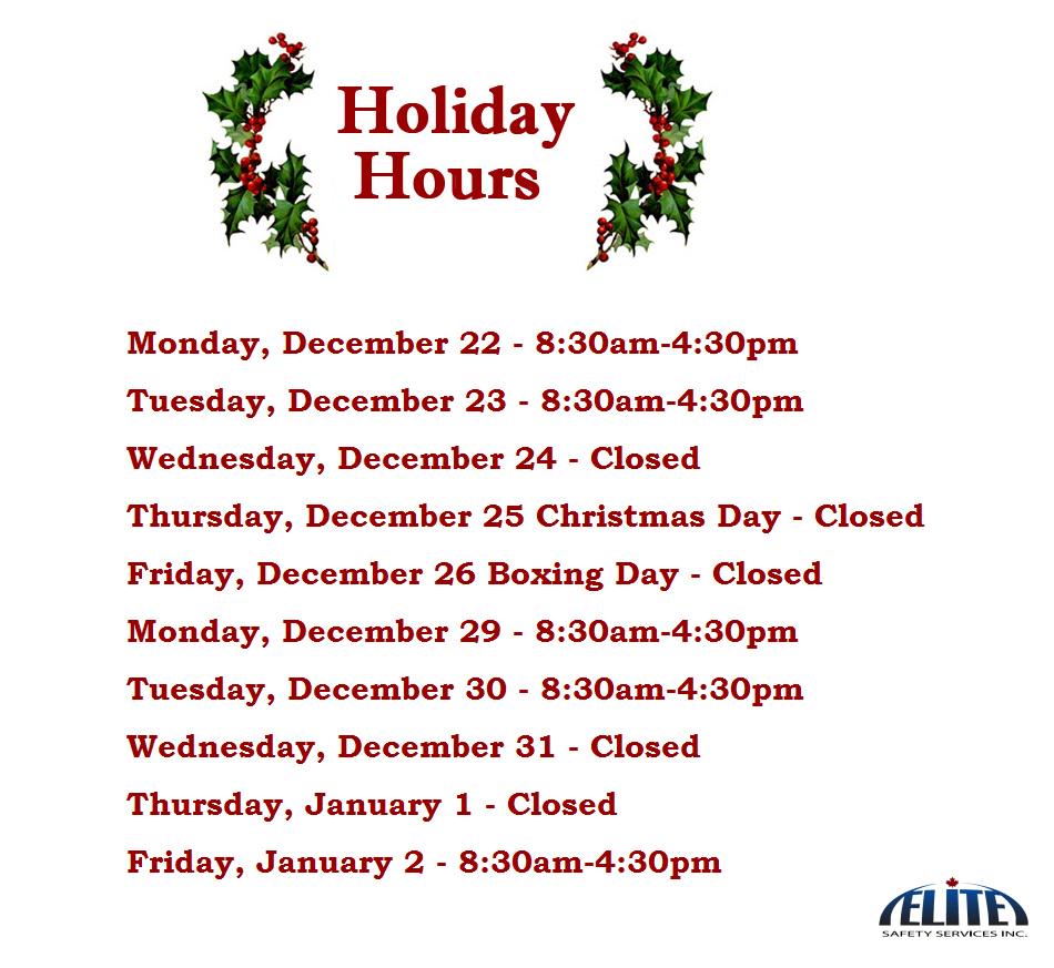 safety_elite's tweet photo. Holiday Hours as follow: http://t.co/Aj1bk3311B