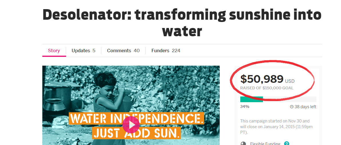 desolenator's tweet photo. We've got over 1/3 of our fundraising target now! Please keep supporting us here: http://t.co/MiKdcNNUb5 @AshokaUK http://t.co/R1BZRnpnpQ