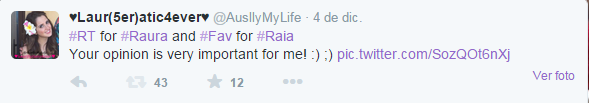 AusllyMyLife's tweet photo. Wow 43 RTs...!! #raura #raurarevolution ;D http://t.co/SZ5QORXOYc