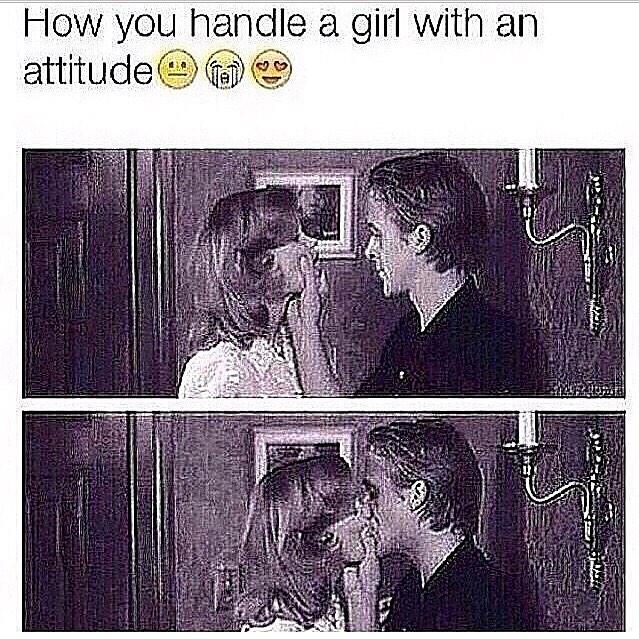 iadorewomen_'s tweet photo. How to handle a girl with an attitude 👌 http://t.co/EoRVEto1Uc