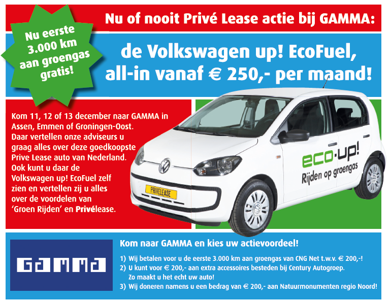 cngnet's tweet photo. WAT GROEN! *ACTIE* 11,12,13 dec nu of nooit privélease actie VW up! EcoFuel @ GAMMA. Info: http://t.co/SBTb7HHDqQ http://t.co/bNbiC8seCN