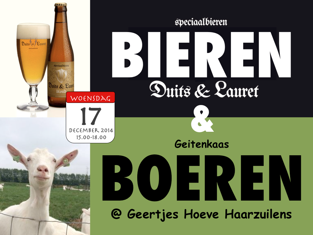 LRwerkt's tweet photo. BIEREN &amp; BOEREN 17/12 proef Geertjes Hoeve en Duits &amp; Lauret #Leidscherijn #vleuten #demeern http://t.co/i91kFRVJOD http://t.co/uPGGP4xepM