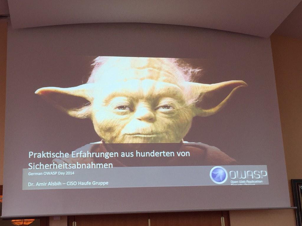 zeroLine's tweet image. Die Macht ist hoffentlich mit uns. #owasp_d2014