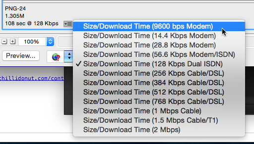 grrowl's tweet image. .@Photoshop. It's 2014. Do 9600 baud connections still exist? #saveforweb