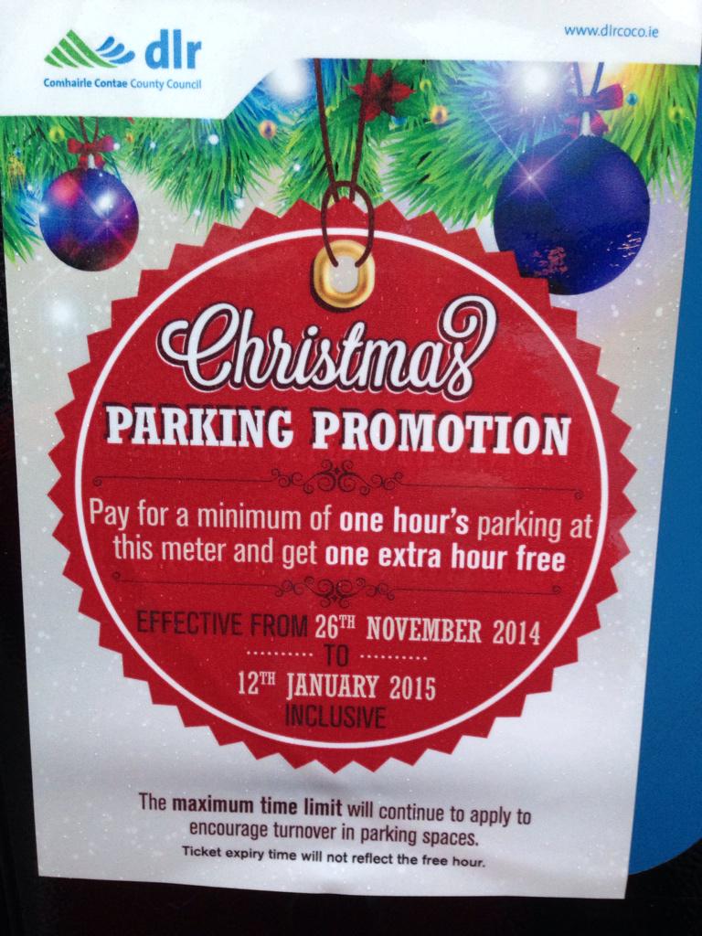 Blackrock Parking rates for Xmas pay for 1hour and get an hour free#happyxmasshopping