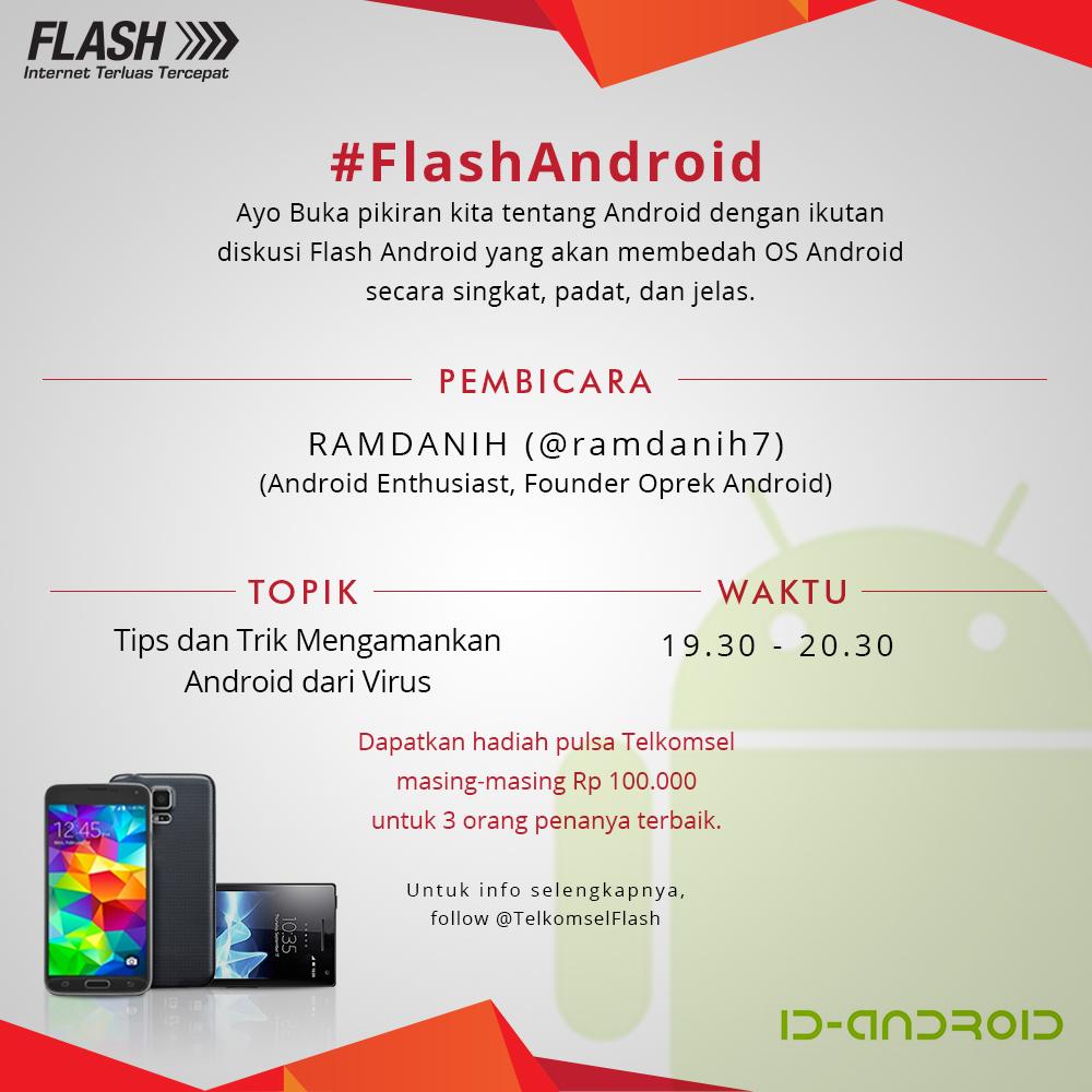 telkomselflash's tweet image. FlashMania, nantikan #FlashAndroid besok malam, ya! Siapkan pertanyaan kalian untuk dapatkan hadiah pulsa!