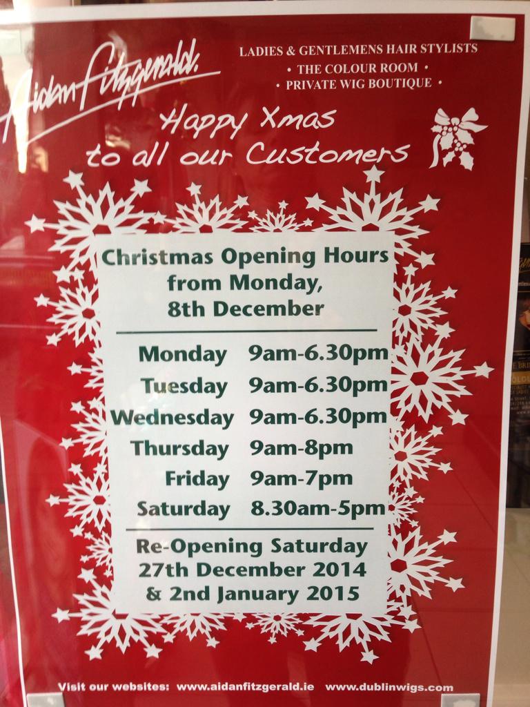 Xmas opening hours#excellencedeliveredwithpassion