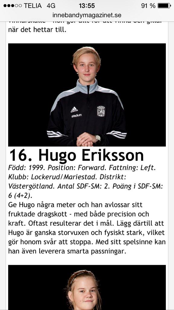 Ytterligare två spelare från Västergötland!!!!
<a href="/WStromfeldt/">William Strömfeldt</a> på plats 18 och <a href="/HugoEriksson5/">Hugo Eriksson</a>  på plats 16 :)))
