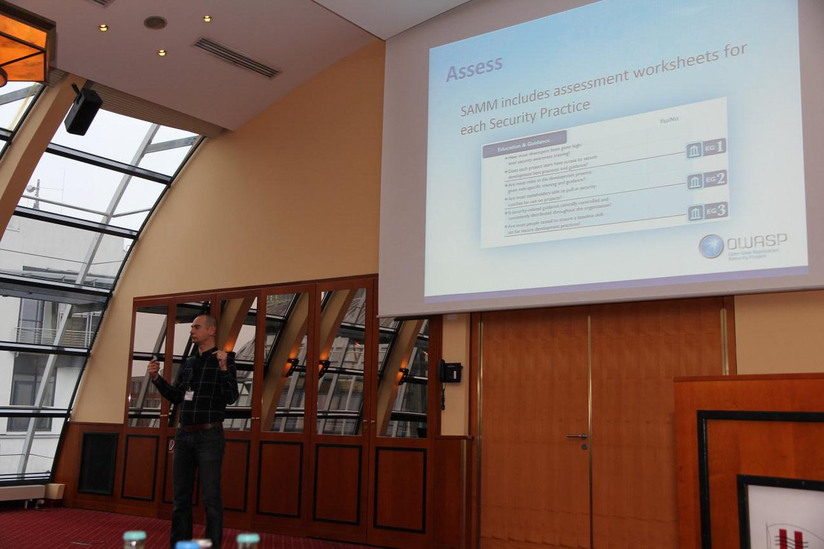 bkimminich's tweet image. RT @OWASP_de: @sebadele in action talking about software security governance #opensamm @ #owasp_d2014
