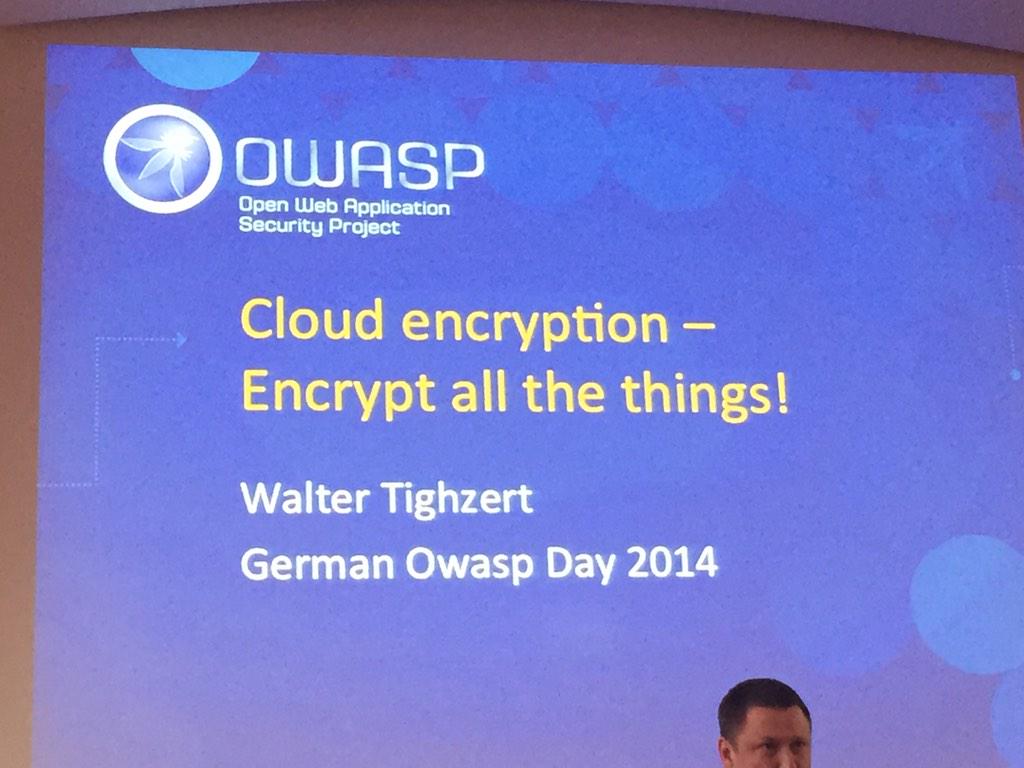 zeroLine's tweet image. Und wieder Encryption - juhu ! #owasp_d2014