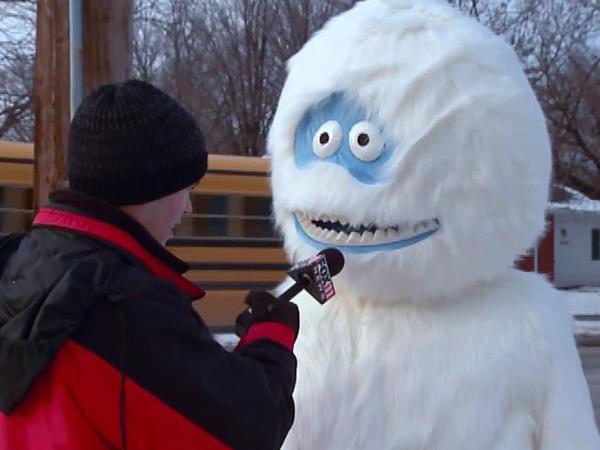 A Woman is being spotted walking her dog while dressed as an abominable sno...
