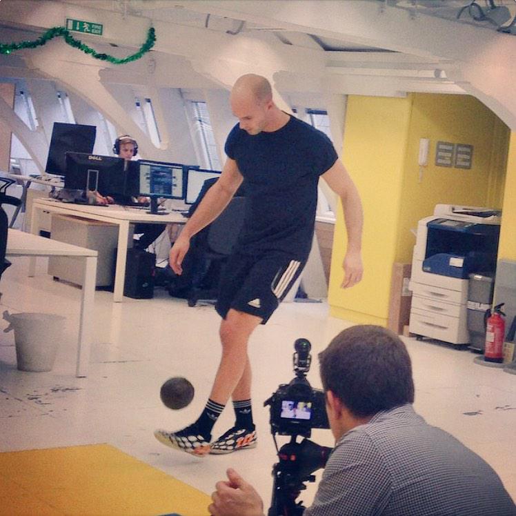 dcfreestyle's tweet photo. Great morning at the @WeAreAqueduct HQ filming for their Christmas Video!#ChristmasPudding http://t.co/epSrTnqjHI