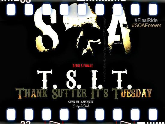 LadyDie's tweet photo. The final one....sigh #TSIT Thank @sutterink It's Tuesday #AMillionThanksToSutter #SOAFX #FinalRide #SOAForever http://t.co/t6GHNofj05