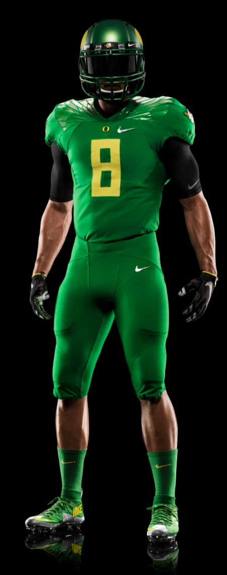 darrenrovell's tweet photo. FIRST LOOK: Oregon home Nike uniform for college football playoff game http://t.co/BiCmWs2rQI