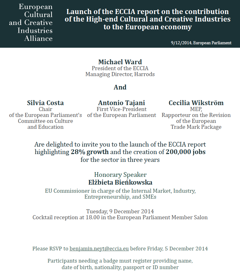 Altagamma_it's tweet photo. European Cultural&amp;Creative Industry presents Report at 6 @BedaRomano @straneuropa #ECCIA4creativegrowth http://t.co/c0CuQv6tuR