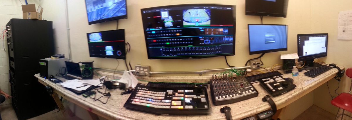 The new control room inside Rip Griffin Center for the new video display