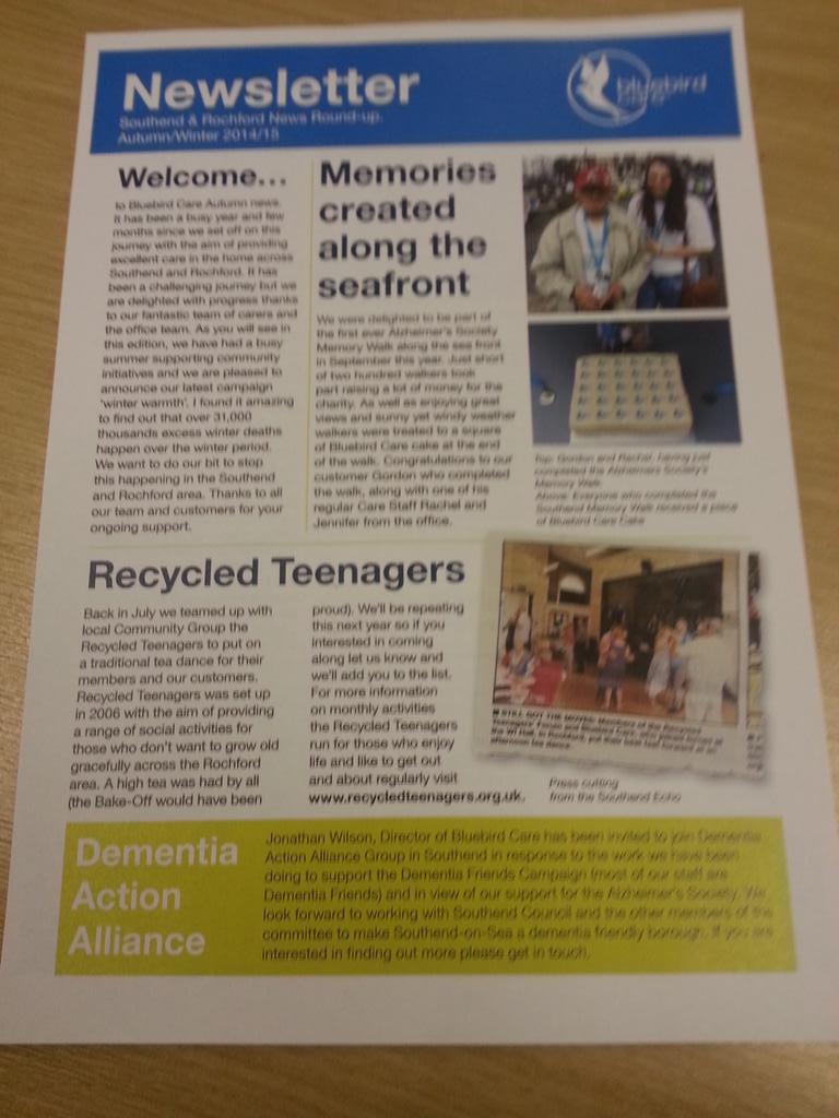 CareSouthend's tweet photo. Here's the cover of our latest newsletter straight from the printers.  For your copy simply phone or email us. http://t.co/bmNeSJChkD