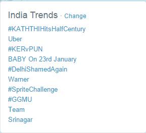 No 1 in India trends #KATHTHIHitsHalfCentury 